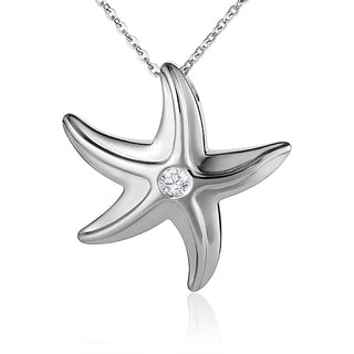 Starfish Pendant with CZ in Center