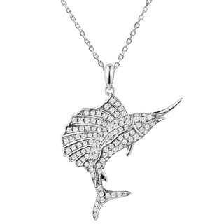 Marlin Pendant with CZ
