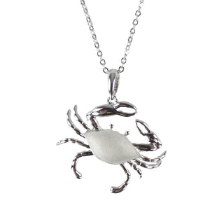 Sterling Silver Blue Crab Pendant