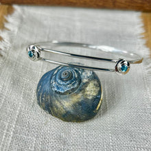 Load image into Gallery viewer, Sterling Silver and Blue Topaz Expandable Bracelet
