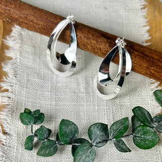 "Crossing" Drop Earrings in Sterling Silver