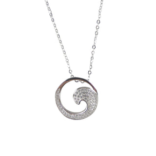 Wave Pendant with CZ