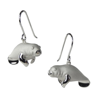 Sterling Silver Manatee Earrings
