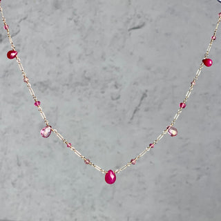 Short Delicate Pink Semiprecious Stone Necklace