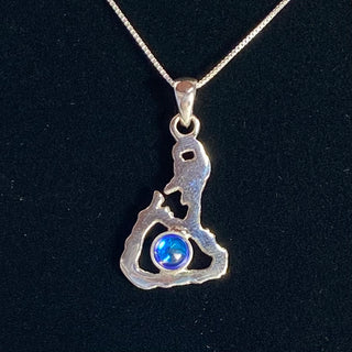 Block Island Sterling Silver and Crystal Pendant