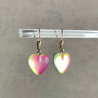Dichroic Glass Heart Earrings