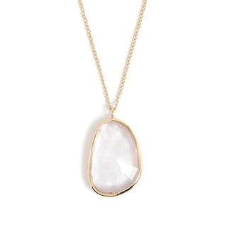14k Gold Rose Quartz Necklace