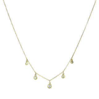 Kima 16" Necklace with Five 1 Point  Diamond Studs
