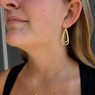 Small Double Tear Earrings in Silver, Vermeil, or Mixed
