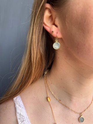 Aquamarine Coin Earrings