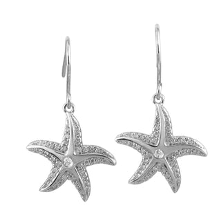 Starfish Earrings with Pave Cubic Zirconia