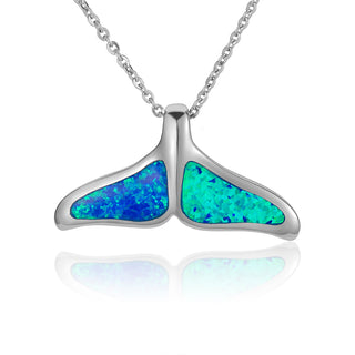 Sterling Silver and OpalWhale Tail Pendant