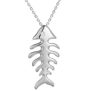 Sterling Silver Fish Bone Necklace