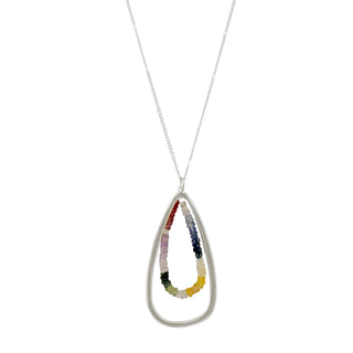 Multi-colored Sapphire Teardrop Necklace