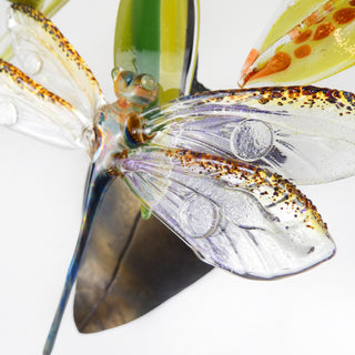 'Green Orchids and Dragonfly' | Wall Sculpture