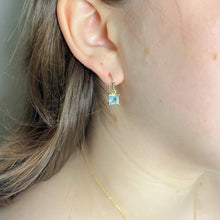 Load image into Gallery viewer, Blue Topaz Square Earrings
