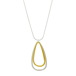 Large Double Tear Necklace in Silver, Vermeil or Mixed