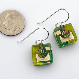Garden Snail Cube Earrings