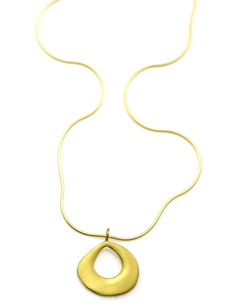 Thick Open Drop Pendant Necklace