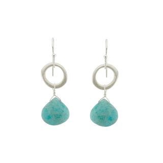 Circle Earrings with Amazonite