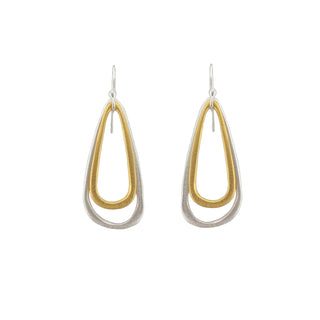 Small Double Tear Earrings in Silver, Vermeil, or Mixed