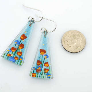 Stream Flowers Lg Triangles Dangle Earrings