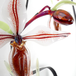 'Triple Lady Slipper & Dragonflies' | Wall Sculpture