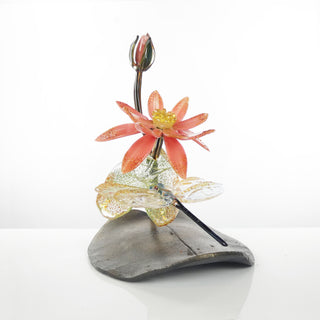 Water Lily with Dragonfly | Tabletop Sculpture