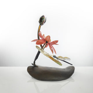 Water Lily with Dragonfly | Tabletop Sculpture