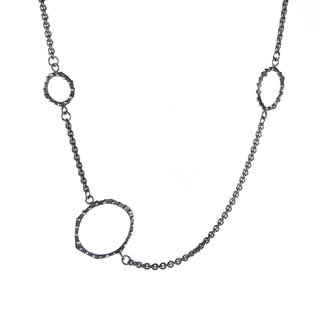 Bumpy Faceted Rings Necklace