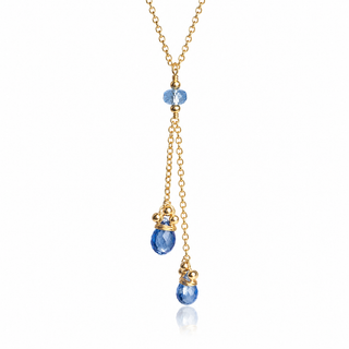 Kyanite Double Drop 14k Gold Filled Necklace