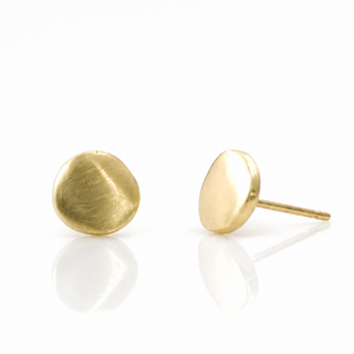 14k Gold Disc Post Earrings