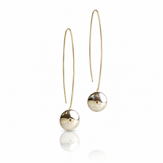 Discus Earrings in Sterling Silver and 14k Gold