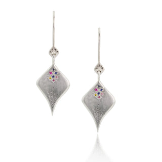 "Secret Garden" Multi-Sapphire Earrings in Sterling Silver