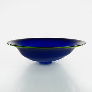 Cobalt with Lime Lip Wrap Low Bowl