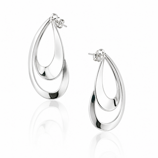 "Crossing" Drop Earrings in Sterling Silver