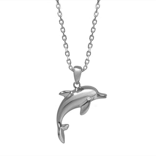 Dolphin Necklace with Cubic Zirconia