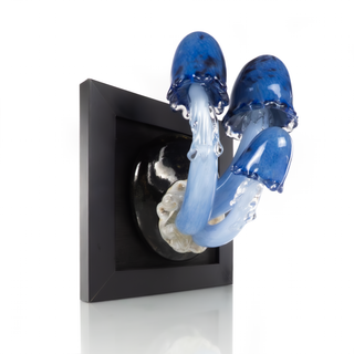 'Blue Roundhead' | Glass Wall Sculpture