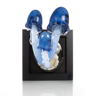 'Blue Roundhead' | Glass Wall Sculpture