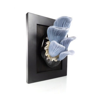 'Blue Oyster Mushroom' | Glass Wall Sculpture