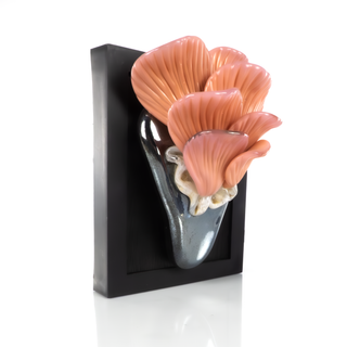 'Pink Oyster Mushroom II' | Glass Wall Sculpture