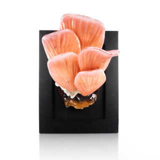 'Pink Oyster Mushroom I' | Glass Wall Sculpture