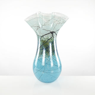 Silver Green Lightning Fluted Vase