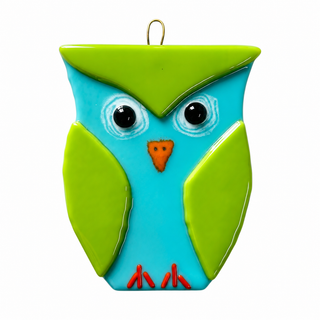 Fused Glass Owl Sun Catcher