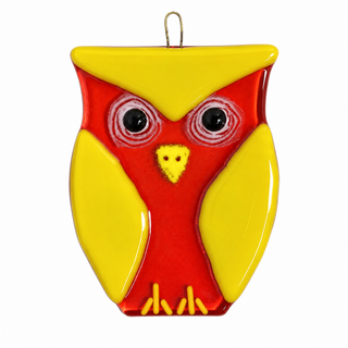 Fused Glass Owl Sun Catcher