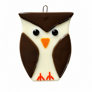 Fused Glass Owl Sun Catcher