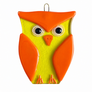 Fused Glass Owl Sun Catcher
