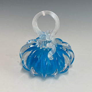 Mini Solid Blue Glass Station Pumpkins
