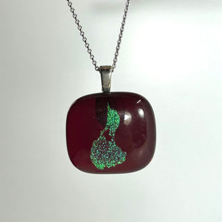 Block Island Dichroic Glass Pendant Necklace