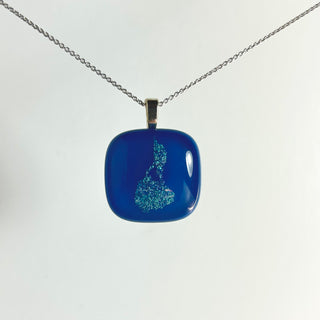 Block Island Dichroic Glass Pendant Necklace